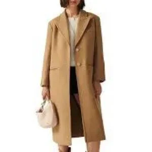 ba sh Jackets Coats Bash Manteau Tym Woolblend Felt Coat In Beige Nwt Poshmark